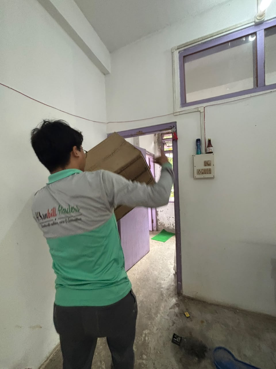 Team moving furniture